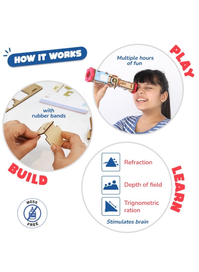 سمارتيفيتي لعبة تلسكوب سمارتيفيتي للأطفال من عمر 8 إلى 14 عامًا | قياس الطول والمسافة | هدية عيد ميلاد للأولاد والبنات | ألعاب علمية تركيبية للأطفال من 8 إلى 14 عامًا - Image 3